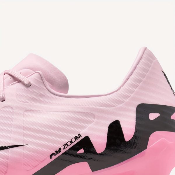 Chaussures de Football Hommes Basses Nike Mercurial Vapor 15 Academy - Coussinets Zoom Air, Durables pour Pelouse Synthétique MG, Conception Respirante à Lacets, Semelle Antidérapante en Caoutchouc, Entraînement et Match Toutes Saisons (Rose/Noir), Accessoires de Football