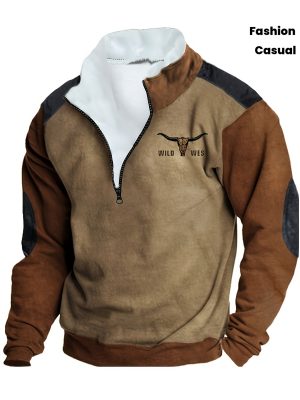 Pullover Homme Col Montant Streetwear